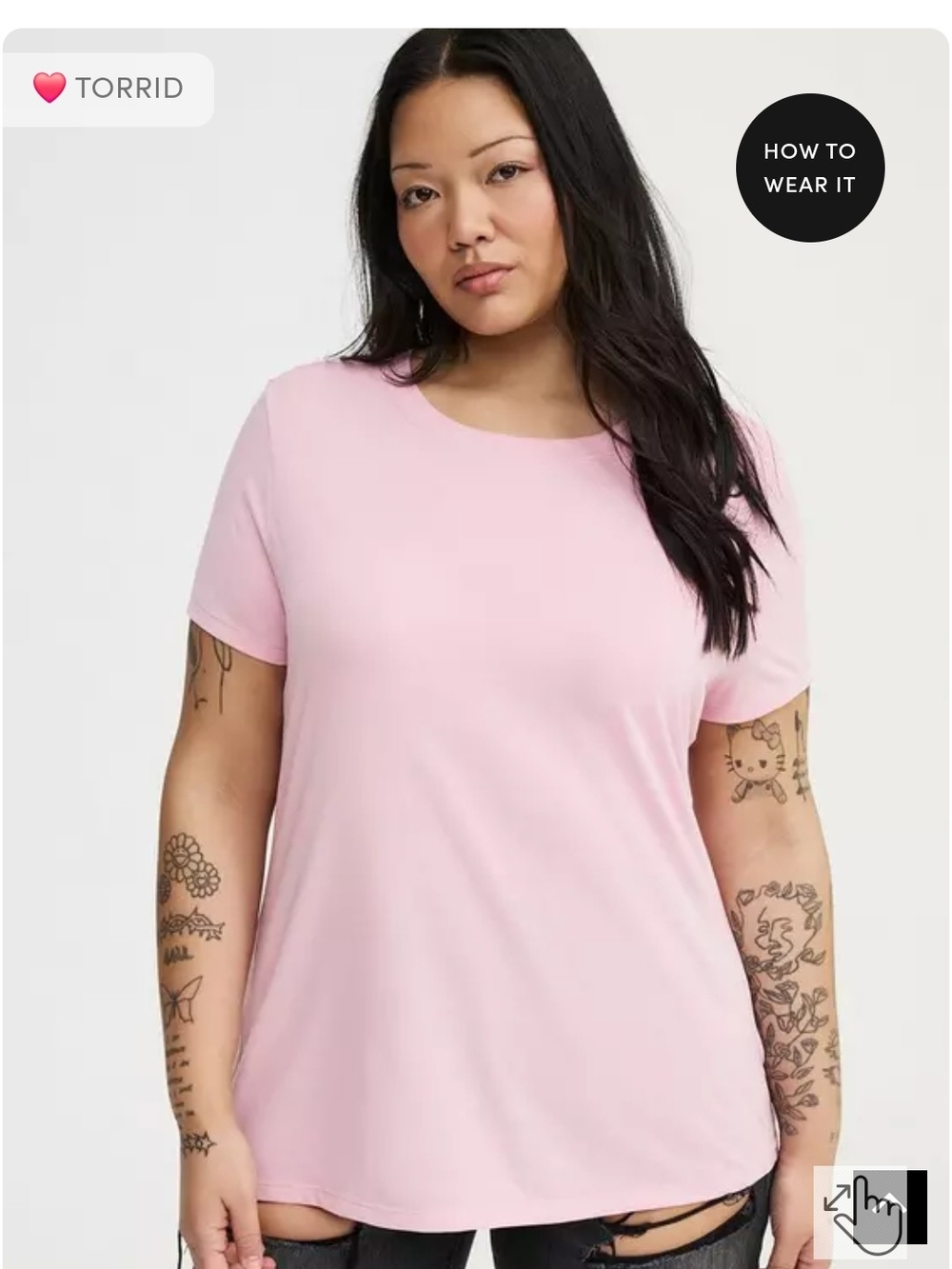 torrid Light Pink Short Sleeve Crewneck Tee